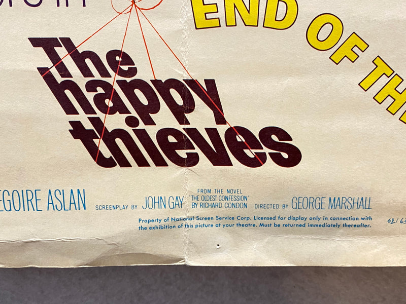 1961 The Happy Thieves Window Card Movie Poster 14 x 18 Rita Hayworth   - TvMovieCards.com