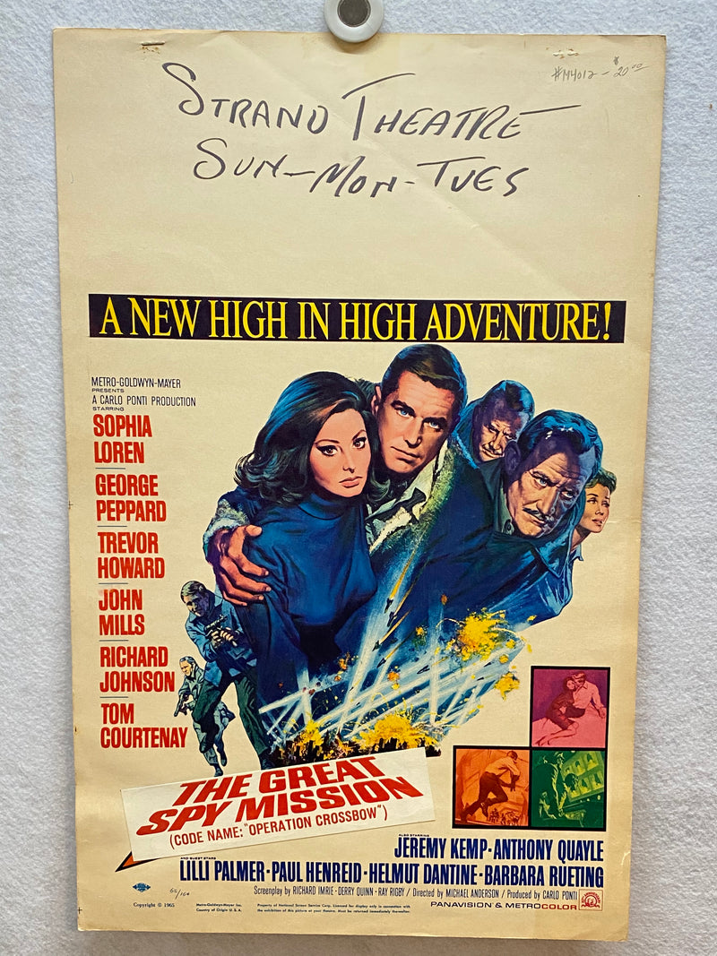 1965 Operation Crossbow Window Card Movie Poster 14 x 22 Sophia Loren   - TvMovieCards.com