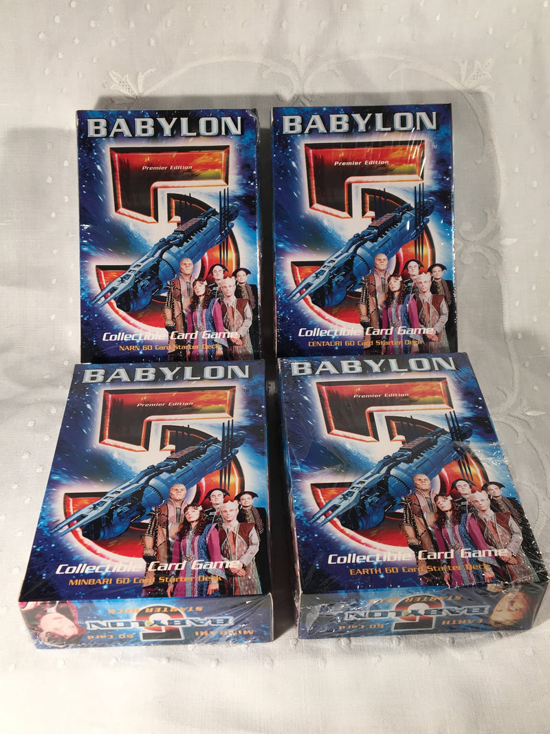Babylon 5 Premiere CCG Game -  (12) 60 Card Decks Starter Display Card Box   - TvMovieCards.com