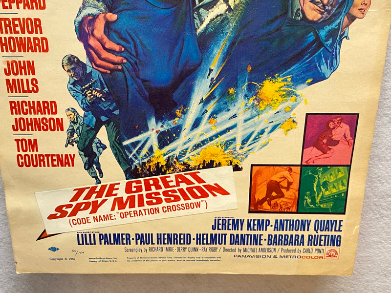 1965 Operation Crossbow Window Card Movie Poster 14 x 22 Sophia Loren   - TvMovieCards.com