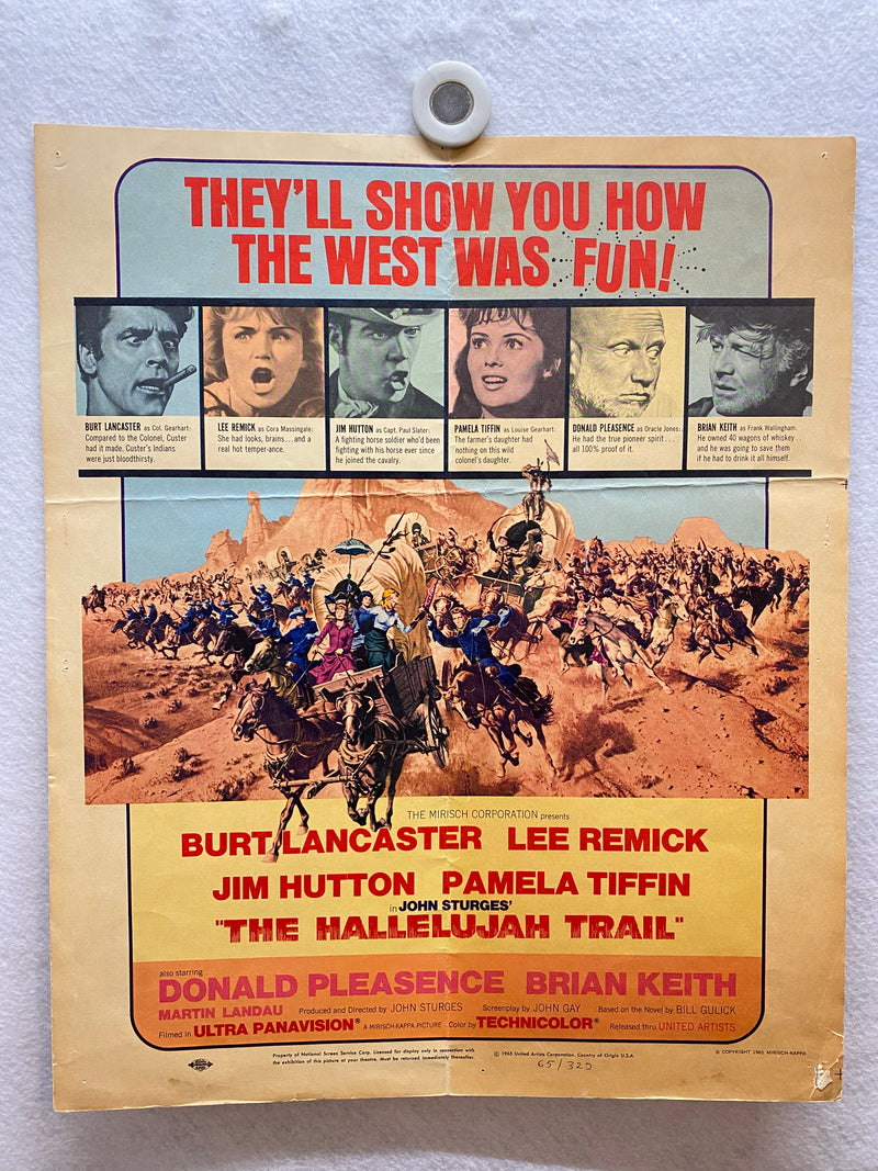1965 The Hallelujah Trail Window Card Movie Poster 14 x 17 Burt Lancaster   - TvMovieCards.com