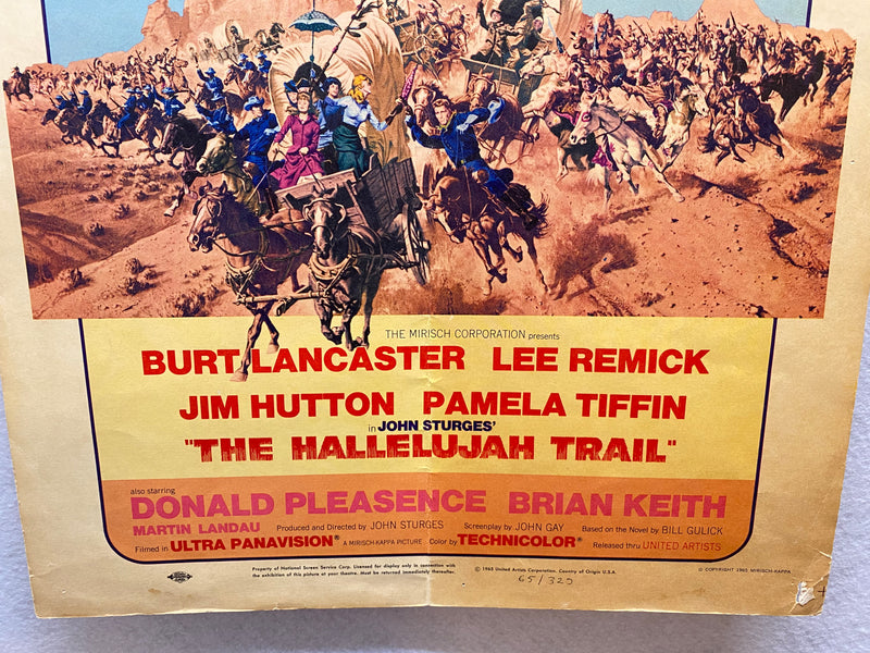 1965 The Hallelujah Trail Window Card Movie Poster 14 x 17 Burt Lancaster   - TvMovieCards.com