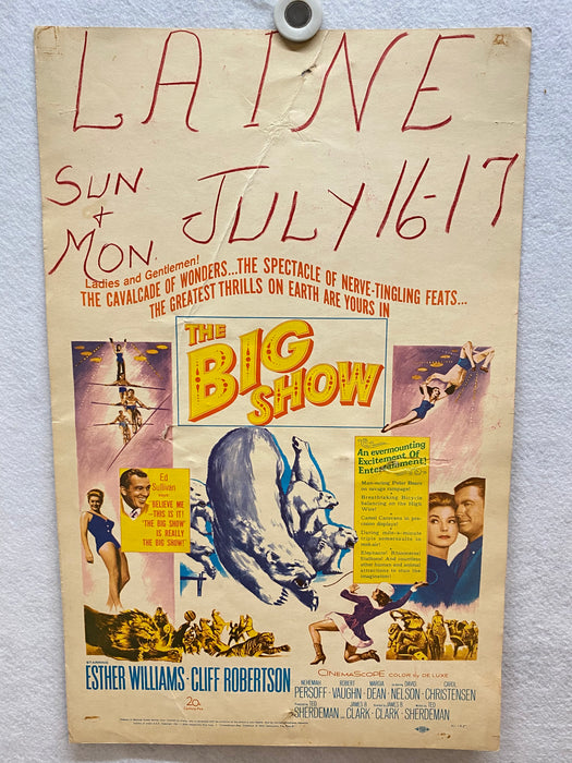 1961 The Big Show Window Card Movie Poster 14 x 22 Esther Williams   - TvMovieCards.com