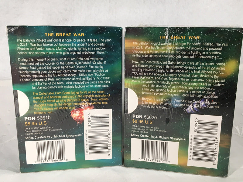 Babylon 5 The Great War - Starter / Supplement Decks CCG Game Card Box Sealed   - TvMovieCards.com