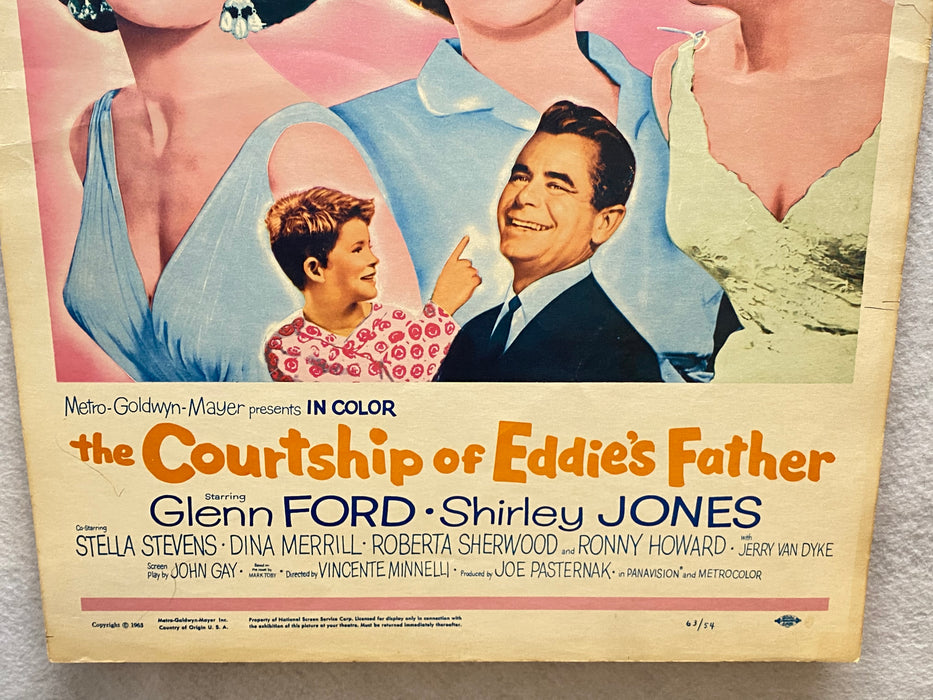 1969 The Courtship of Eddie's Father Window Card Movie Poster 14 x 22 Bill Bixby   - TvMovieCards.com