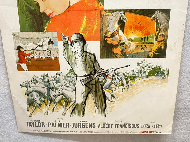 1963 Miracle of the White Stallions Window Card Movie Poster 14x22 Robert Taylor   - TvMovieCards.com