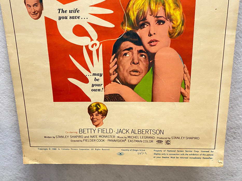 1968 How to Save a Marriage and Ruin Your Life Window Card Movie Poster 14x22   - TvMovieCards.com