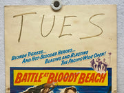 1961 Battle at Bloody Beach Window Card Movie Poster 14 x 22 Audie Murphy   - TvMovieCards.com