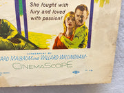 1961 Battle at Bloody Beach Window Card Movie Poster 14 x 22 Audie Murphy   - TvMovieCards.com