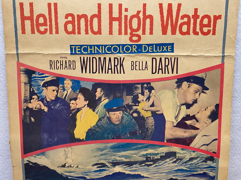 1954 Hell and High Water Window Card Movie Poster 14 x 17 Richard Widmark   - TvMovieCards.com