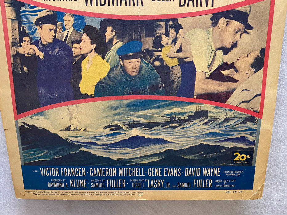 1954 Hell and High Water Window Card Movie Poster 14 x 17 Richard Widmark   - TvMovieCards.com