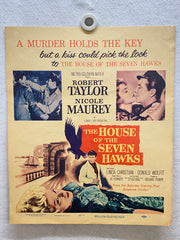 1959 The House of the Seven Hawks Window Card Movie Poster 14 x 16 Robert Taylor   - TvMovieCards.com