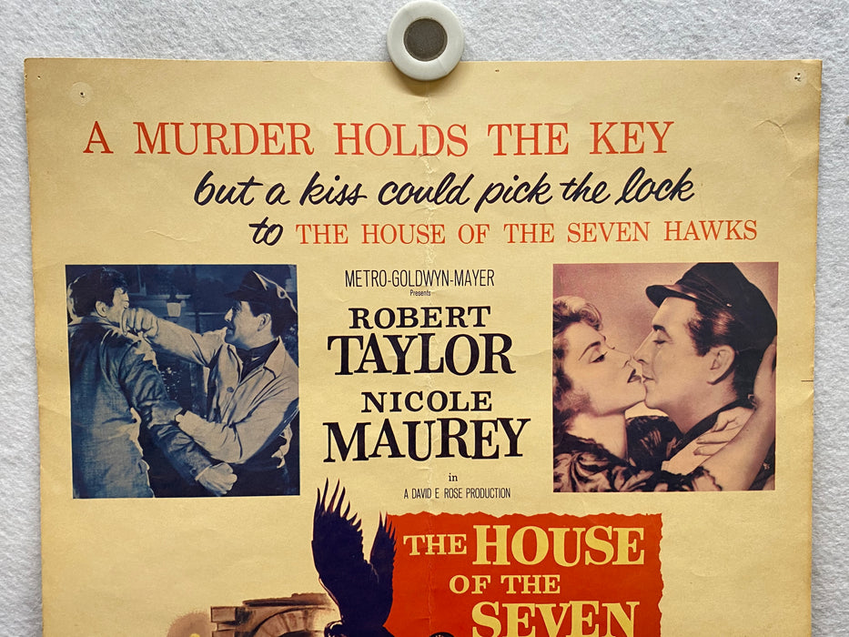 1959 The House of the Seven Hawks Window Card Movie Poster 14 x 16 Robert Taylor   - TvMovieCards.com