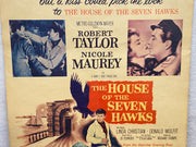 1959 The House of the Seven Hawks Window Card Movie Poster 14 x 16 Robert Taylor   - TvMovieCards.com
