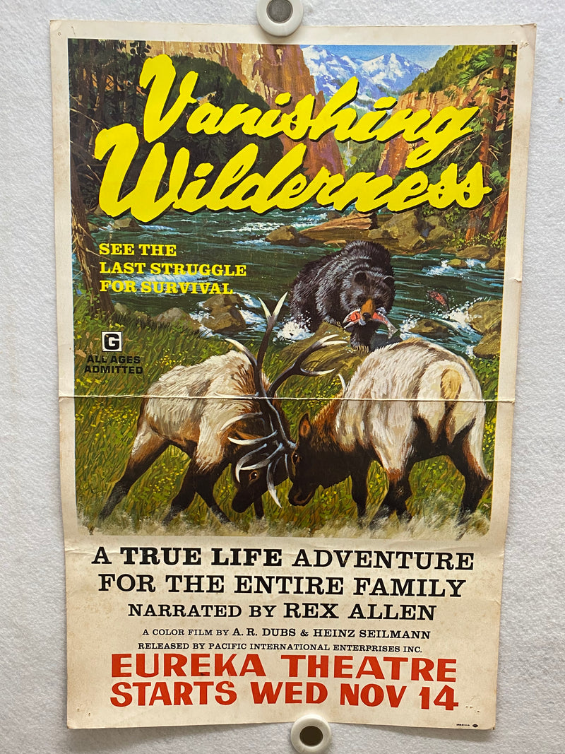 1974 Vanishing Wilderness Window Card Movie Poster 14 x 22 Rex Allen Documentary   - TvMovieCards.com