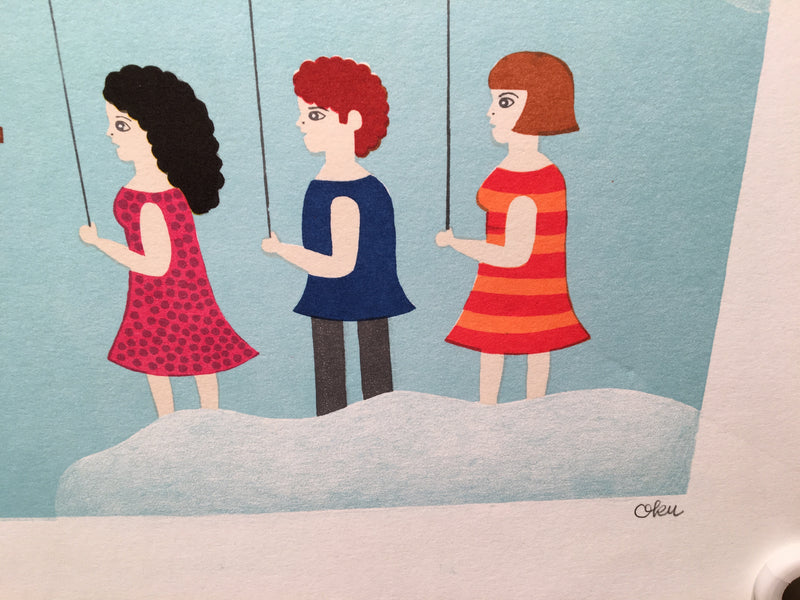 Shigeo Okumura "What A Day" Oku Signed Serigraph Art Print 169/180   - TvMovieCards.com