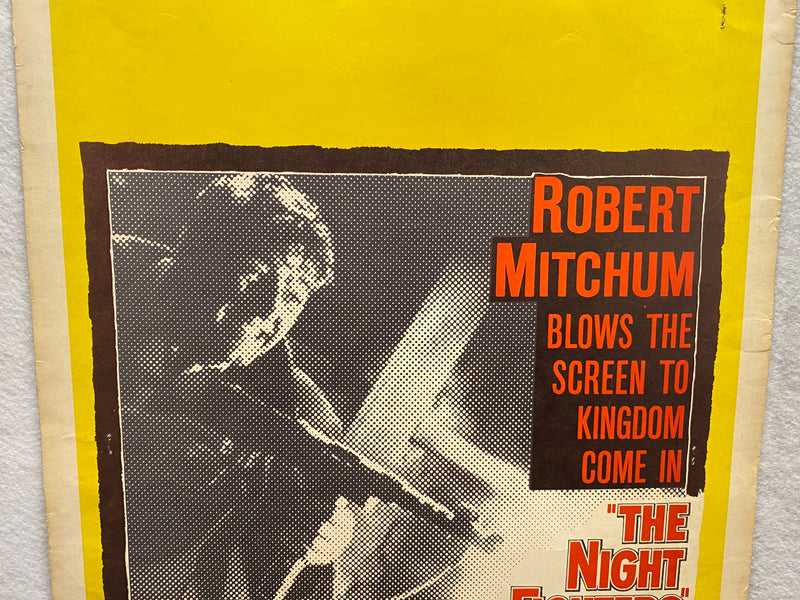 1960 The Night Fighters Window Card Movie Poster 14 x 22 Robert Mitchum   - TvMovieCards.com