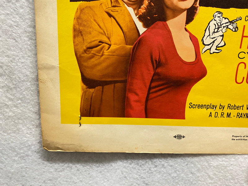 1960 The Night Fighters Window Card Movie Poster 14 x 22 Robert Mitchum   - TvMovieCards.com