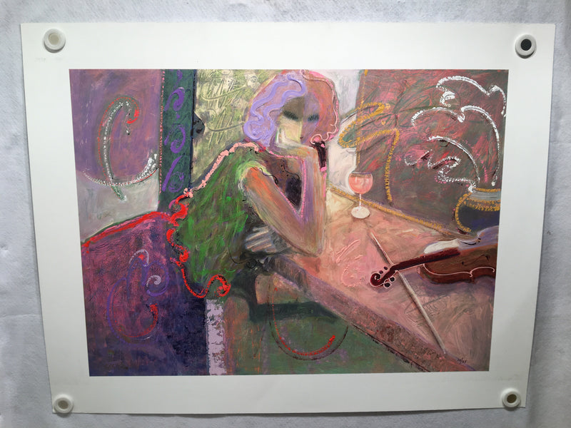 Sabzi "Silent Song"  Signed Limited Edition Giclee on Paper 10/95   - TvMovieCards.com