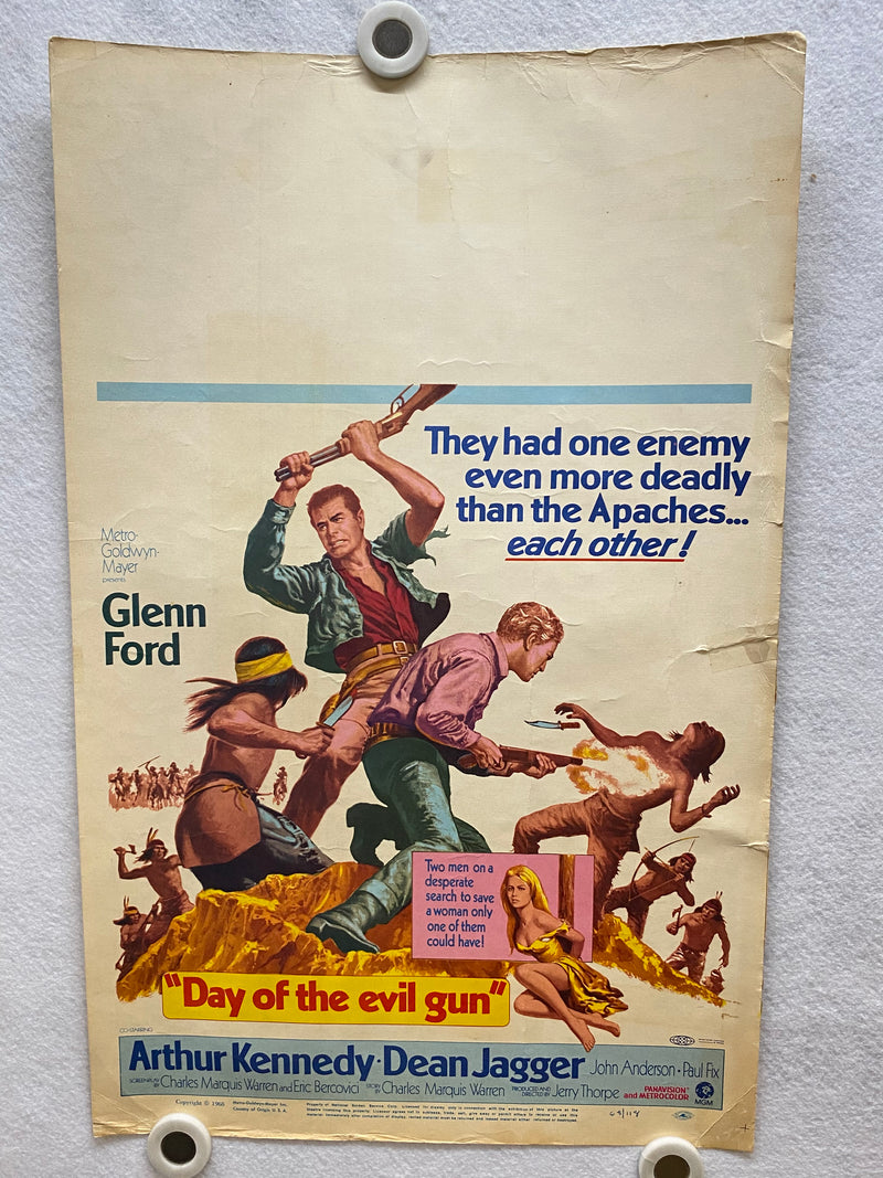 1968 Day of the Evil Gun Window Card Movie Poster 14 x 22 Glenn Ford   - TvMovieCards.com