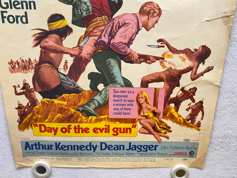 1968 Day of the Evil Gun Window Card Movie Poster 14 x 22 Glenn Ford   - TvMovieCards.com