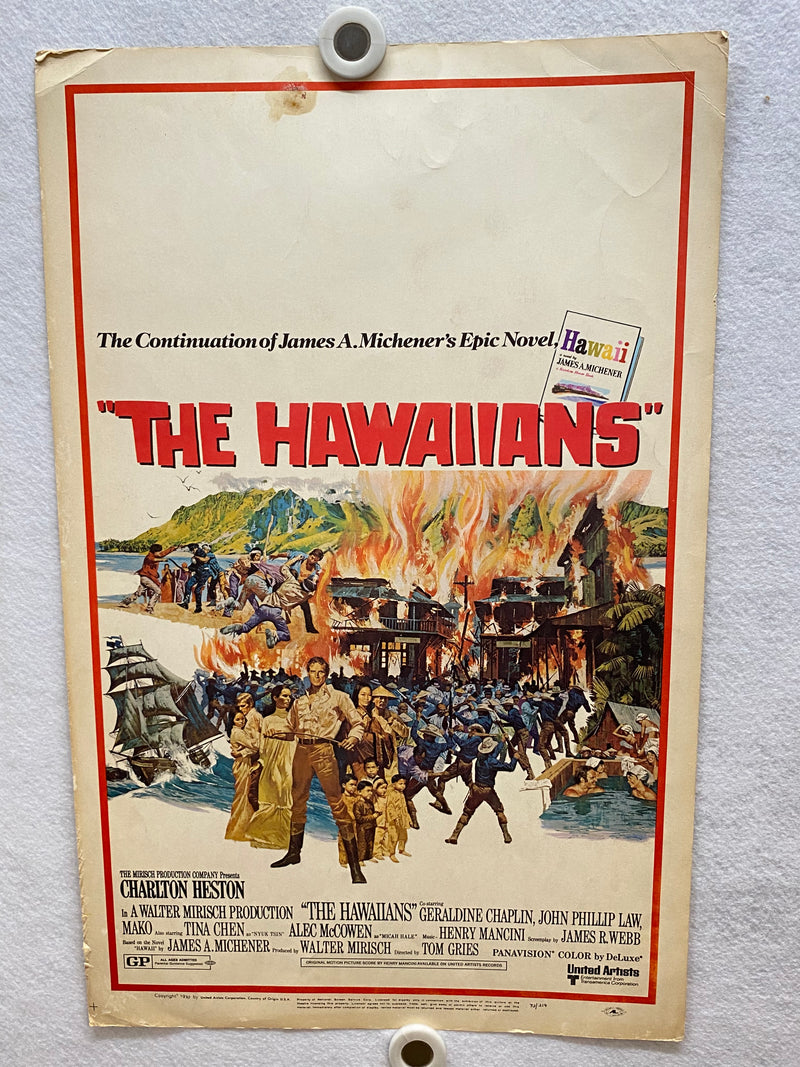 1970 The Hawaiians Window Card Movie Poster 14 x 22 Charlton Heston Tina Chen   - TvMovieCards.com