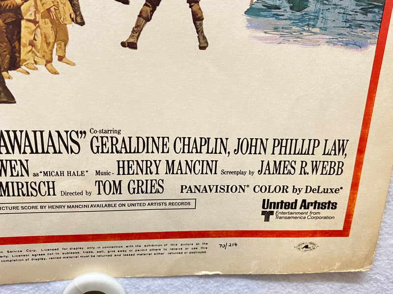 1970 The Hawaiians Window Card Movie Poster 14 x 22 Charlton Heston Tina Chen   - TvMovieCards.com