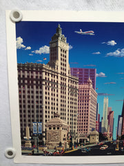Alexander Chen "Magnificent Mile" Chicago Landmark Textured Mixed Media AP Print   - TvMovieCards.com