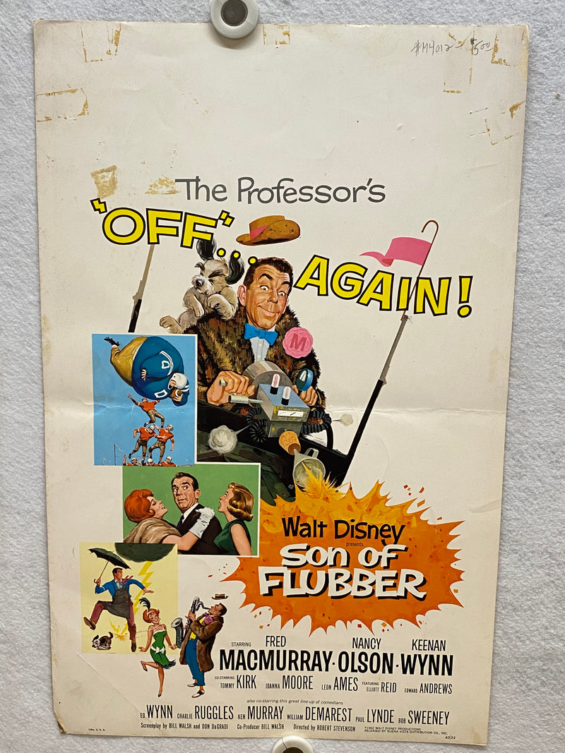 1963 Son of Flubber Window Card Movie Poster 14 x 22 Fred MacMurray Nancy Olson   - TvMovieCards.com