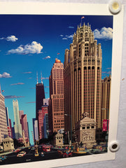 Alexander Chen "Magnificent Mile" Chicago Landmark Textured Mixed Media AP Print   - TvMovieCards.com