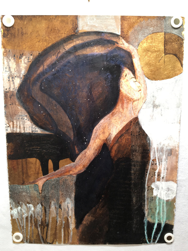 "Spirits Dance" Oil Painting on Paper Woman & Music Art 22 x 30   - TvMovieCards.com