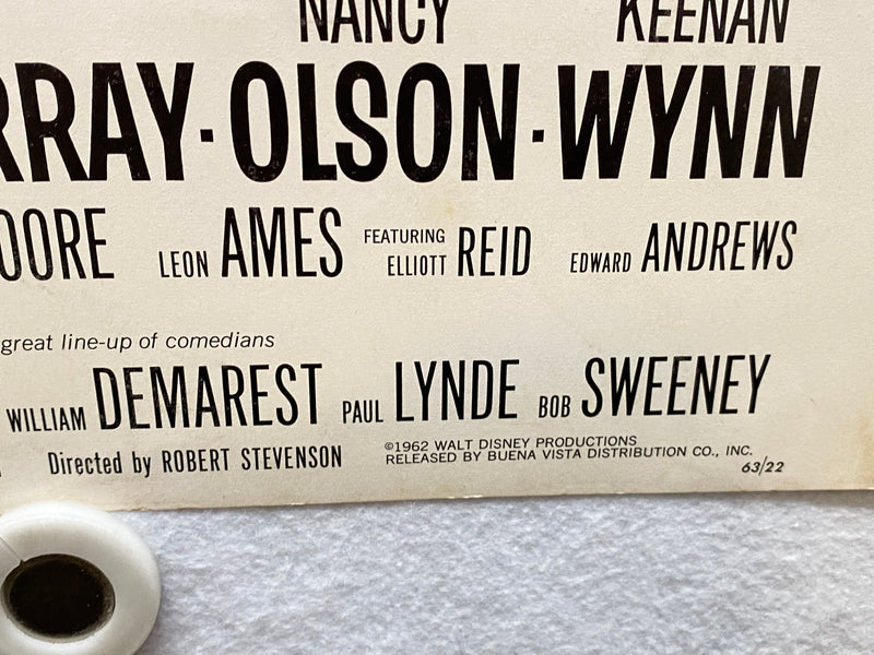 1963 Son of Flubber Window Card Movie Poster 14 x 22 Fred MacMurray Nancy Olson   - TvMovieCards.com