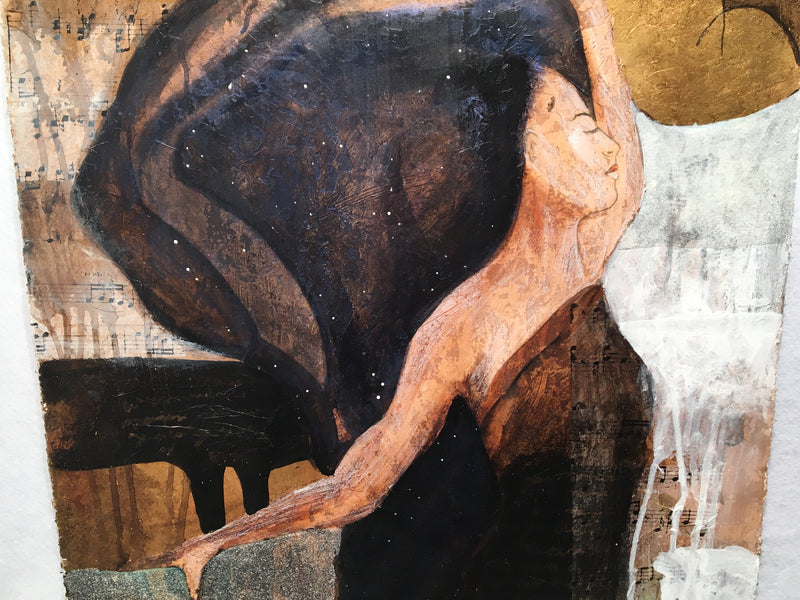 "Spirits Dance" Oil Painting on Paper Woman & Music Art 22 x 30   - TvMovieCards.com