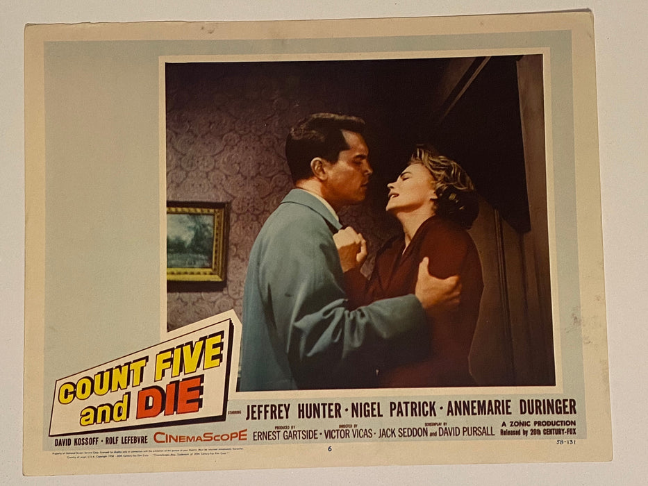 1958 Count Five and Die #6 Lobby Card 11 x14 Jeffrey Hunter, Annemarie Düringer   - TvMovieCards.com