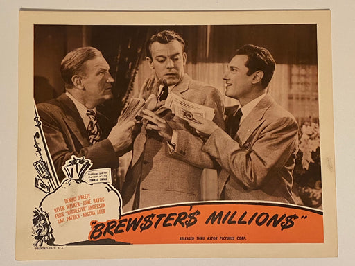 1945 Brewster's Millions Lobby Card 11x14 Dennis O'Keefe Helen Walker June Havoc   - TvMovieCards.com