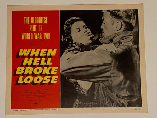 1958 When Hell Broke Loose #4 Lobby Card 11x14 Charles Bronson, Richard Jaeckel,   - TvMovieCards.com
