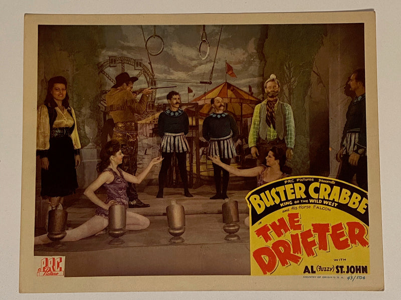 1943 The Drifter Lobby Card 11x14 Buster Crabbe, Falcon the Horse, Al St. John   - TvMovieCards.com
