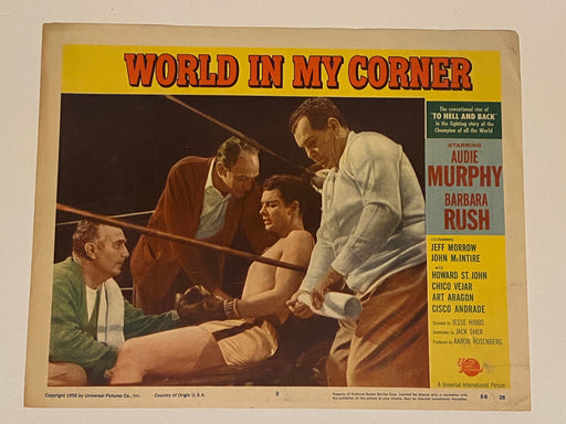 1956 World in My Corner #8 Lobby Card 11x14 Boxing Audie Murphy, Barbara Rush   - TvMovieCards.com
