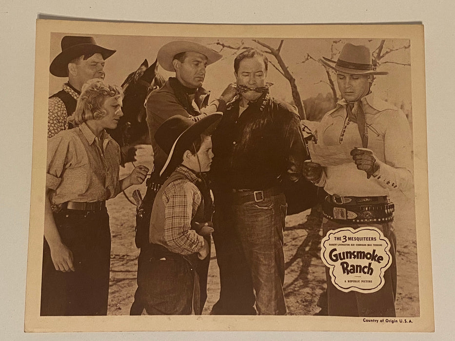 1945 Gunsmoke Ranch Lobby Card 11x14  Robert Livingston, Ray Corrigan   - TvMovieCards.com
