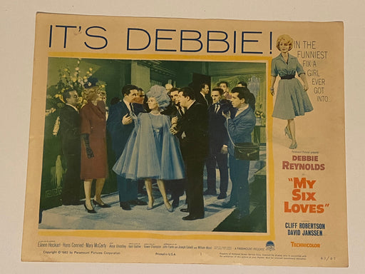 1963 My Six Loves #1 Lobby Card 11x14 Debbie Reynolds, Cliff Robertson   - TvMovieCards.com