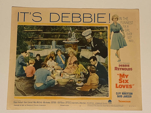 1963 My Six Loves #3 Lobby Card 11x14 Debbie Reynolds, Cliff Robertson   - TvMovieCards.com