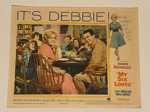 1963 My Six Loves #4 Lobby Card 11x14 Debbie Reynolds, Cliff Robertson   - TvMovieCards.com