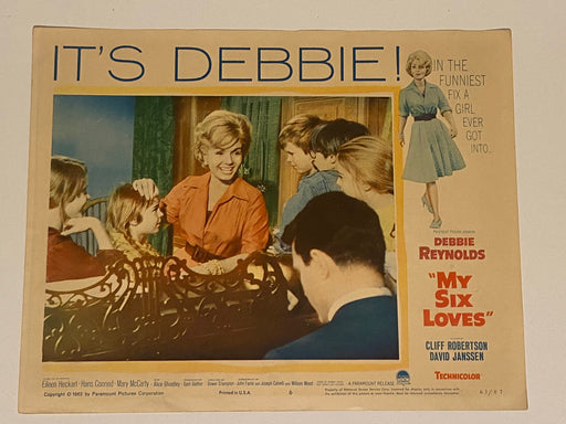 1963 My Six Loves #6 Lobby Card 11x14 Debbie Reynolds, Cliff Robertson   - TvMovieCards.com