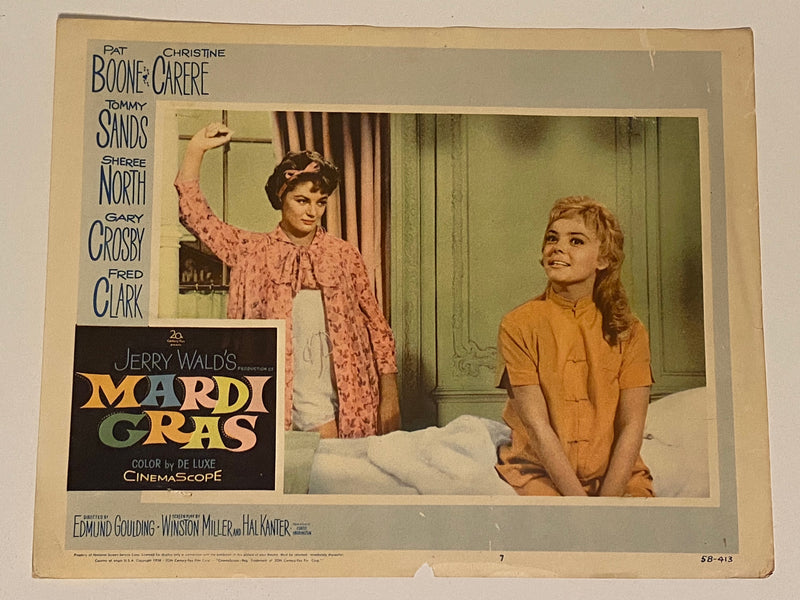 1958 Mardi Gras #7 Lobby Card 11x14 Pat Boone, Christine Carère, Tommy Sands   - TvMovieCards.com