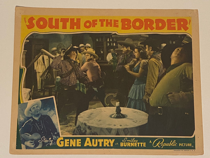 1939 South of the Border 11x14 Lobby Card Gene Autry, Smiley Burnette   - TvMovieCards.com