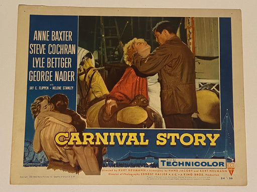 1954 Carnival Story #7 11x14 Lobby Card Anne Baxter Steve Cochran Lyle Bettger   - TvMovieCards.com