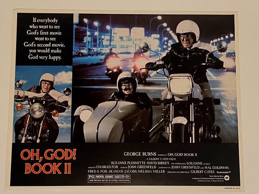 1980 Oh, God! Book II Lobby Card 11 x 14 George Burns Motorcycle John Denver   - TvMovieCards.com