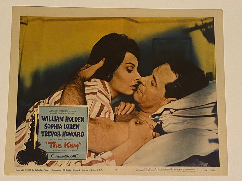 1958 The Key #2 Lobby Card 11 x 14 William Holden Sophia Loren Trevor Howard   - TvMovieCards.com