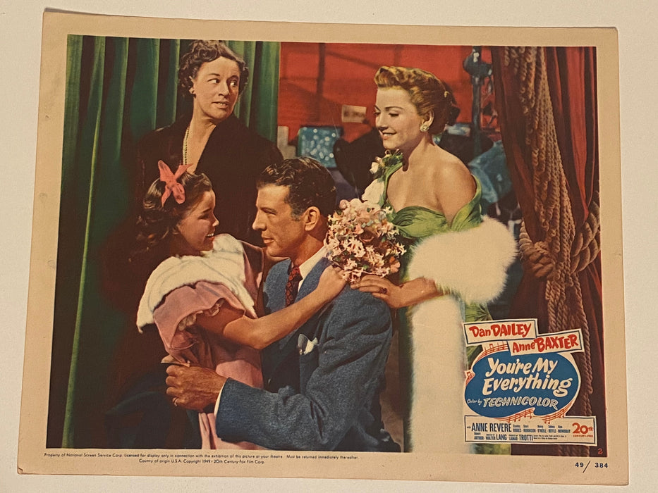 1949 You're My Everything #2 Lobby Card 11 x 14 Dan Dailey, Anne Baxter   - TvMovieCards.com
