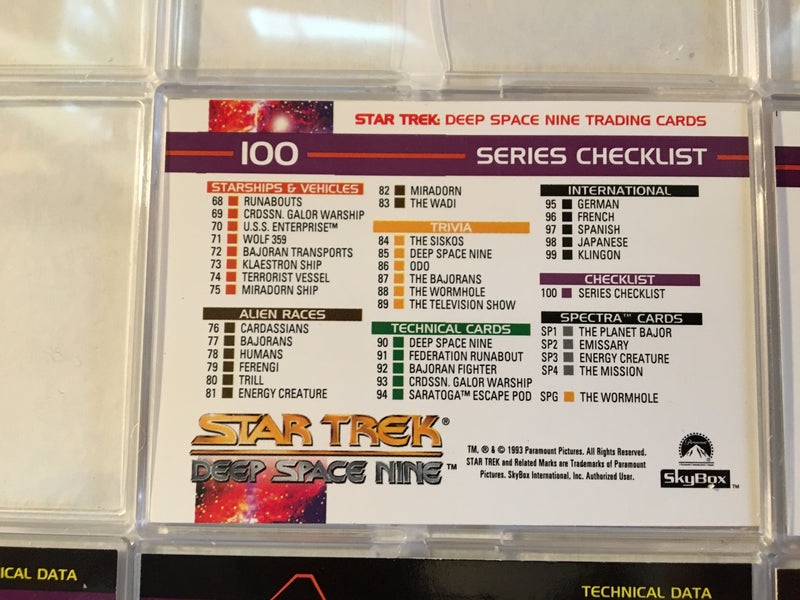 Star Trek DS9 Deep Space Nine Skybox (100 Cards) Base Card Set 1993   - TvMovieCards.com